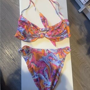 Skatie Pink and Orange Swirl Bikini